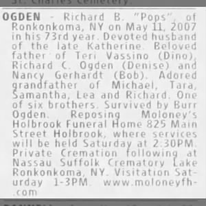 Obituary for Richard B OGDEN