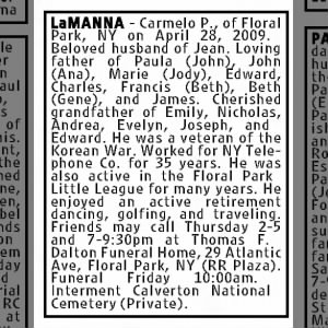 Obituary for Carmelo P. LaMANNA -